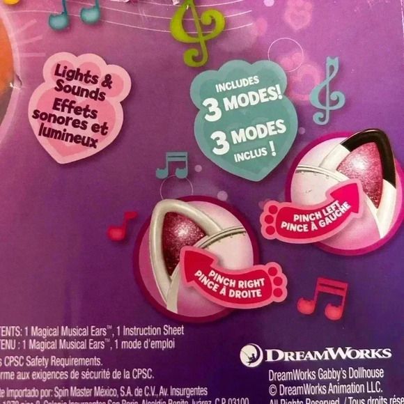 Gabby’s dollhouse magical musical ears. cat ears, white pink and black - Picture 7 of 8